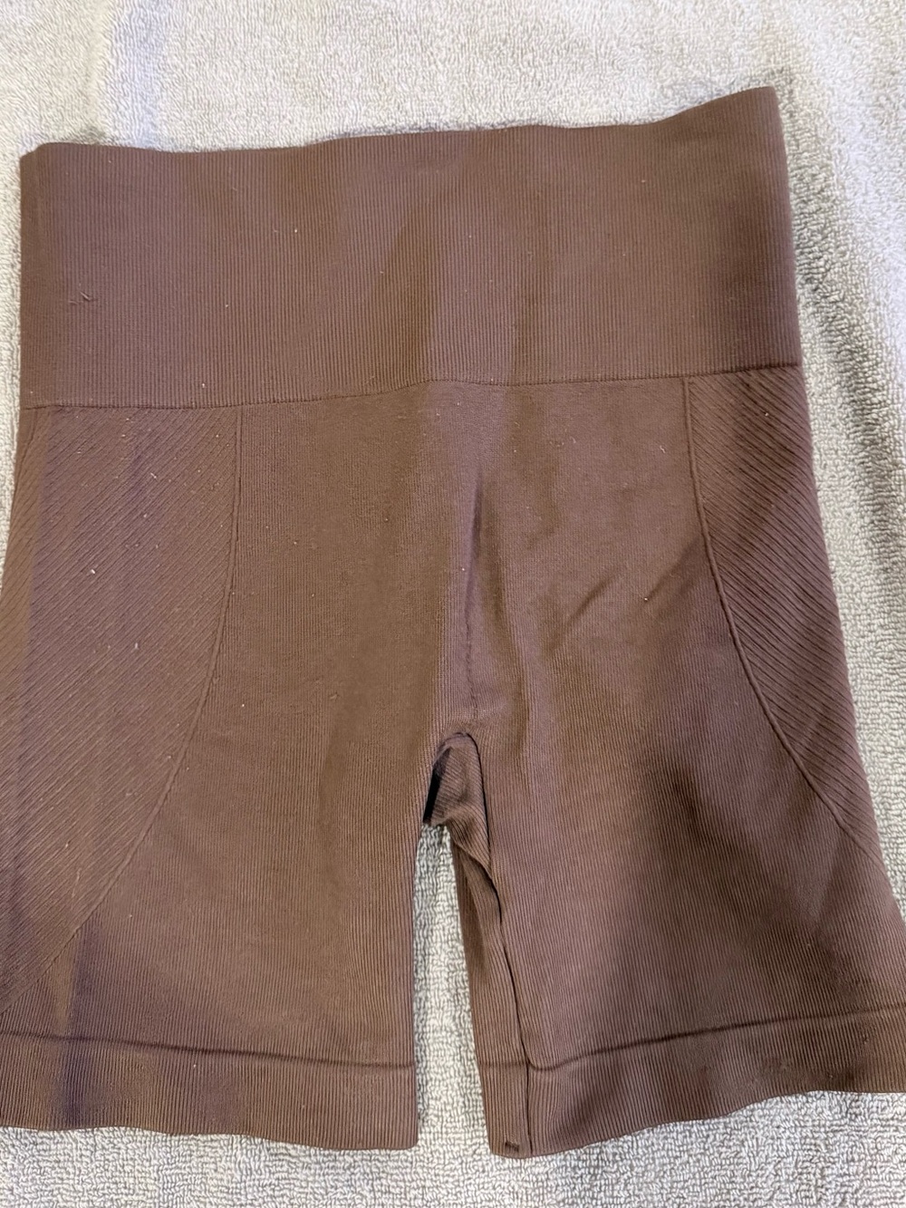 PacSun Brown High-Waist Ribbed Bike Shorts